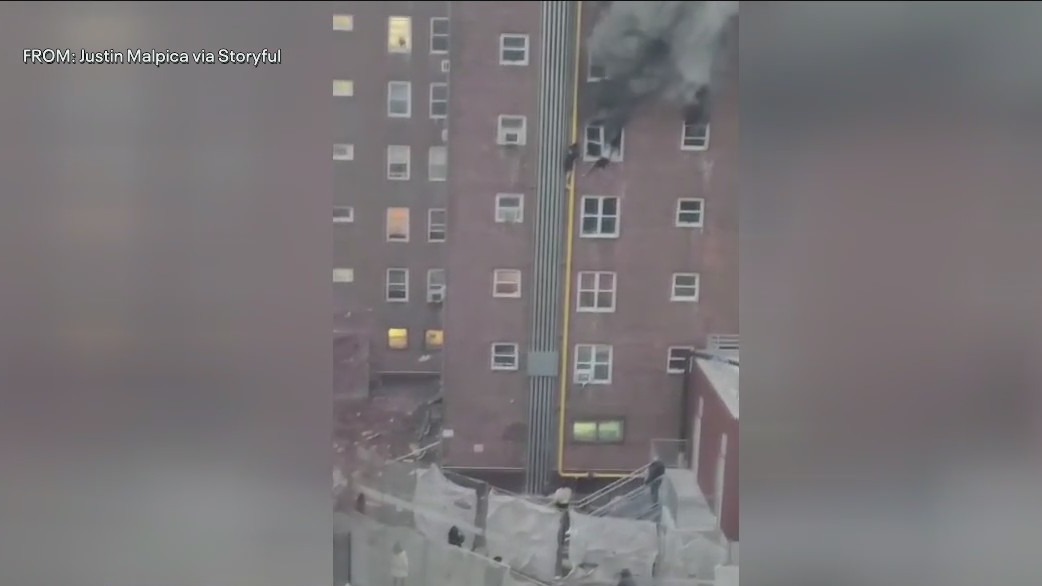 Teens climb out of New York City apartment window to escape fire