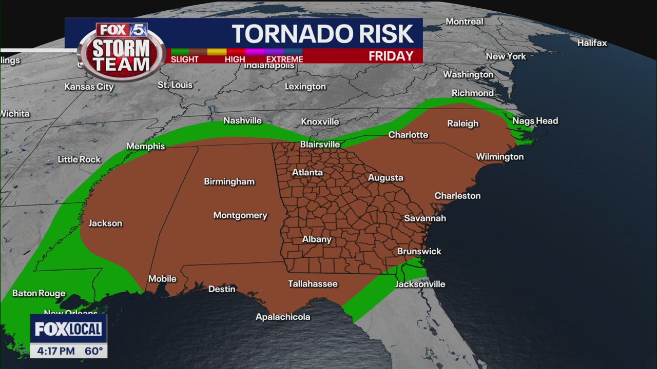 Tornado risk for Friday