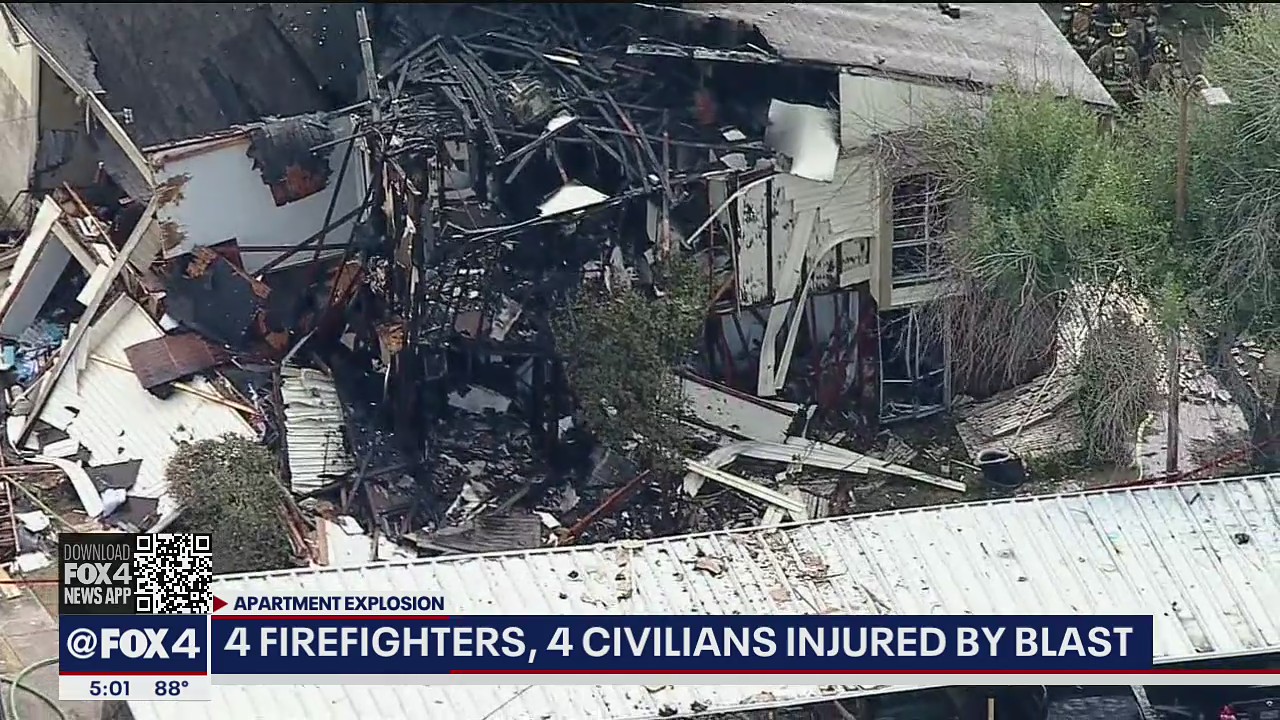 4 firefighters, 4 civilians hurt in Dallas apartment explosion