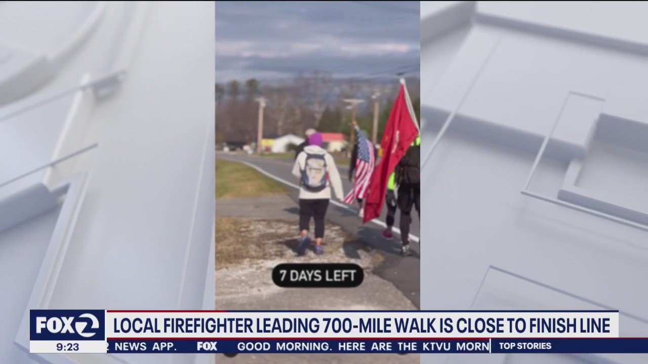 Local firefighter close to finishing up 700-mile walk