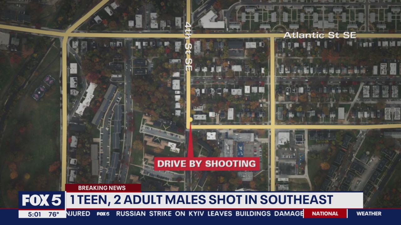 14-year-old boy, 2 men shot in southeast DC
