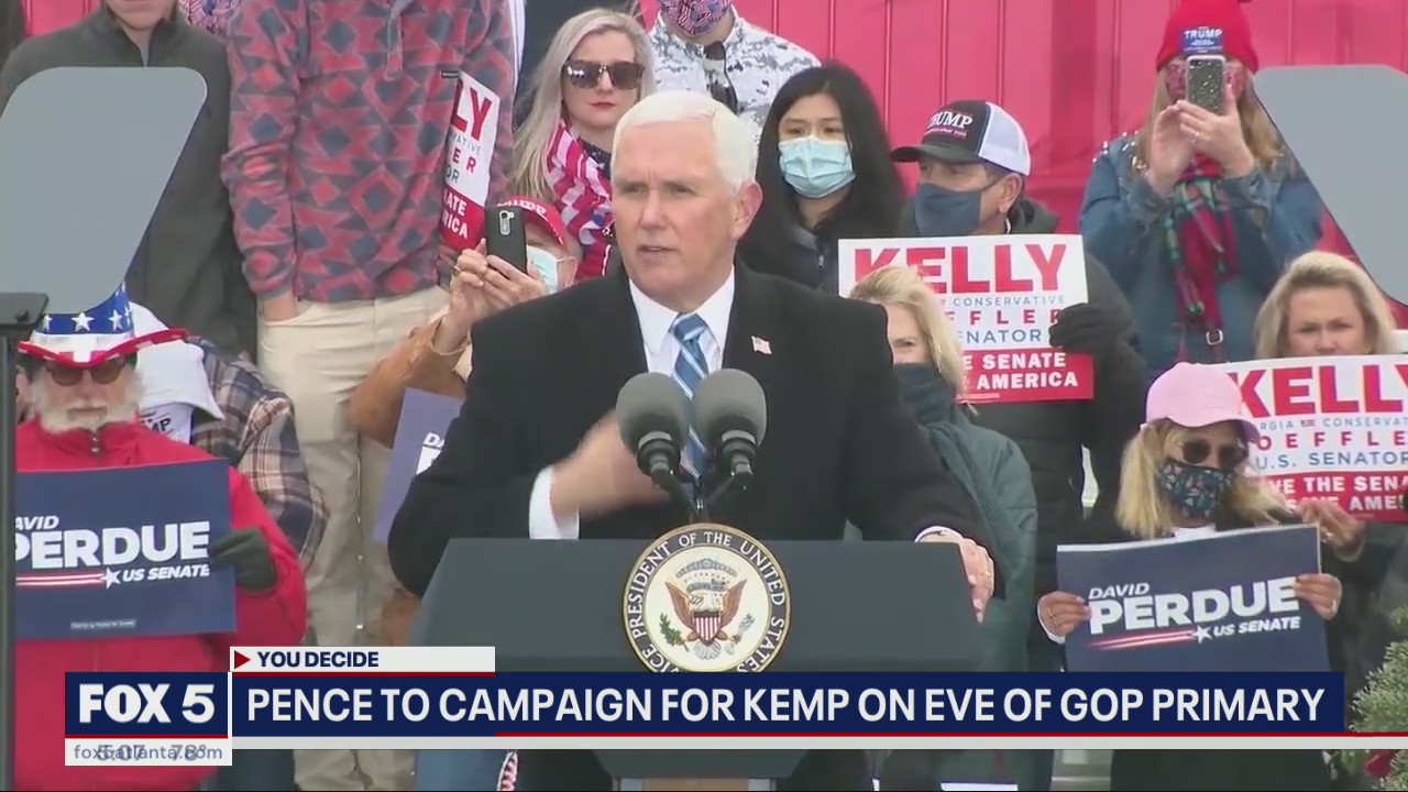 Former Vice President Pence to rally support for Gov. Kemp