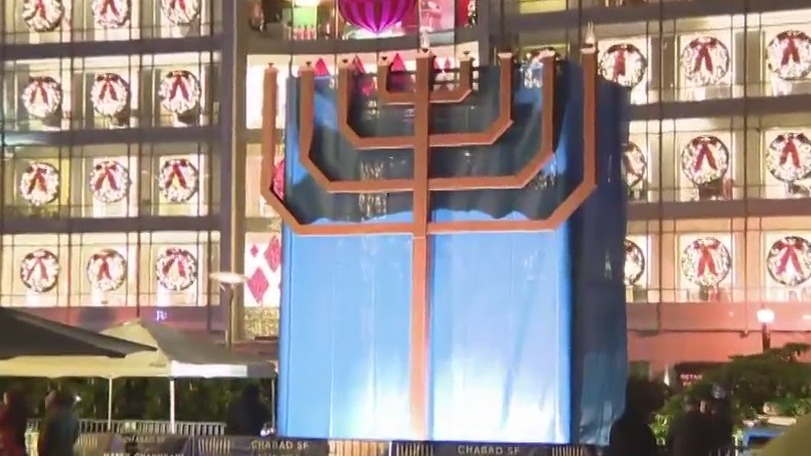Menorah lit at San Francisco's Union Square