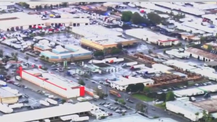 Rain begins to fall hours after suspected tornado strikes in Montebello