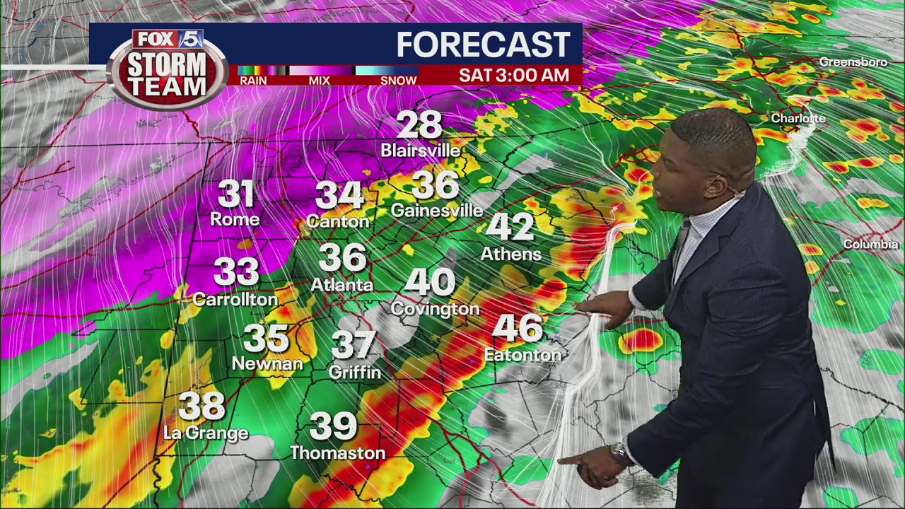 Powerful winter front moves through Georgia early Saturday morning