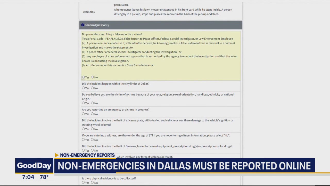 Non-emergencies in Dallas must now be reported online