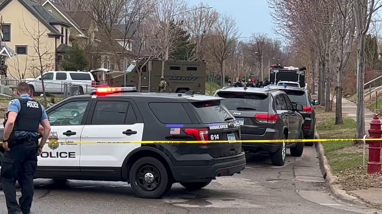 Large law enforcement presence outside Minneapolis home