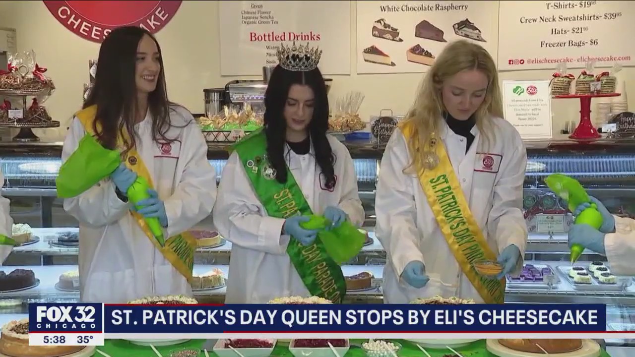 Chicago St. Patrick's Day queen stops by Eli's Cheescake