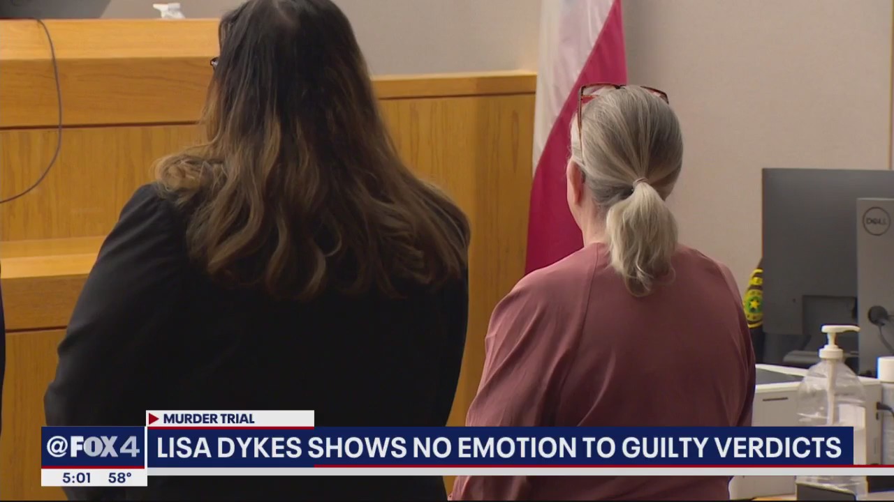 Lisa Dykes shows no emotion to guilty verdicts
