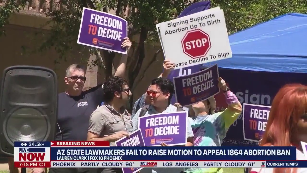 Arizona lawmakers block repeal of 1864 abortion ban