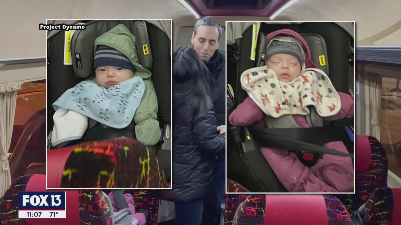 Babies rescued from Russia have reunited with their family