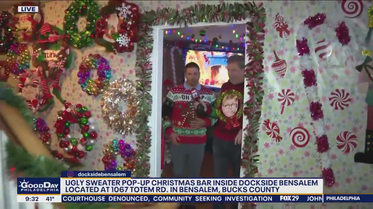 Ugly sweater pop-up bar at Dockside Bensalem