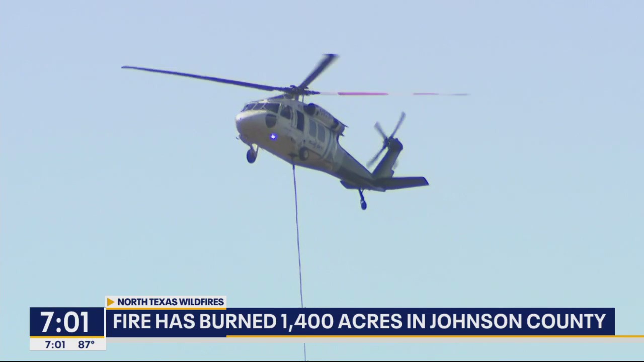 Wildfire burns 1,400 acres in Johnson County