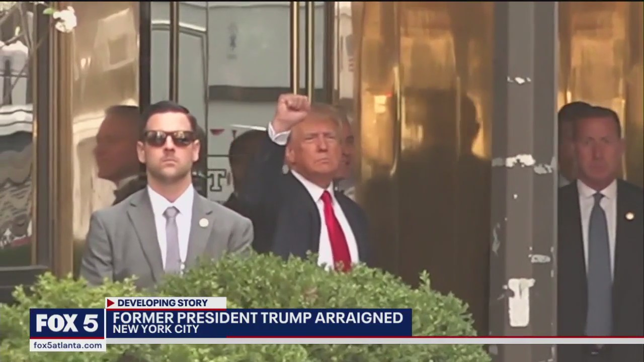 Former President Donald Trump arraigned