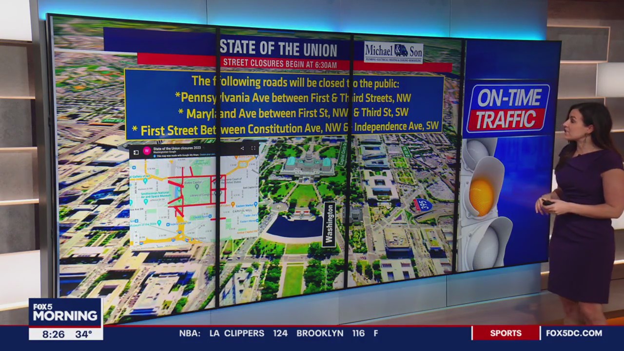 State of the Union 2023: Road closures and detours
