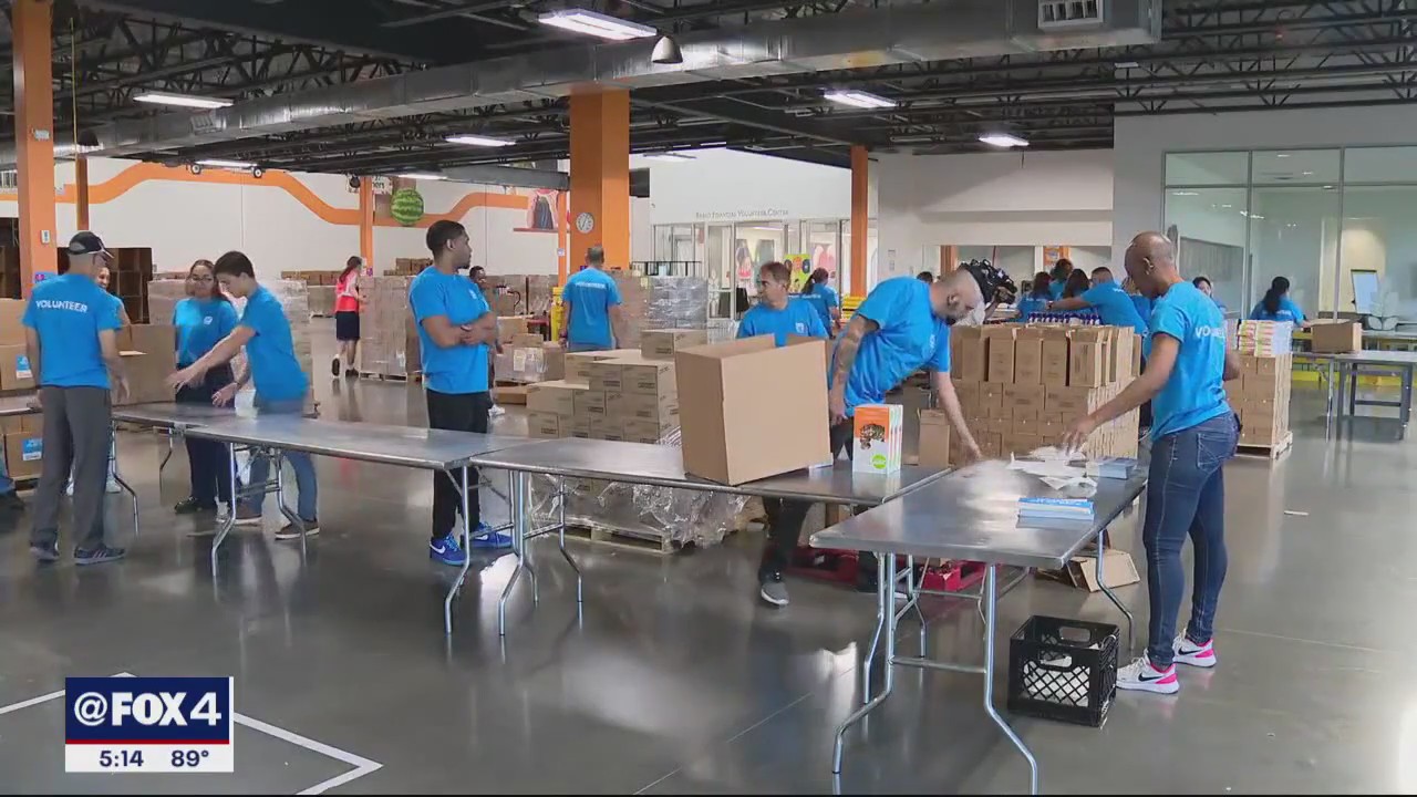 NTFB volunteers putting together disaster relief kits