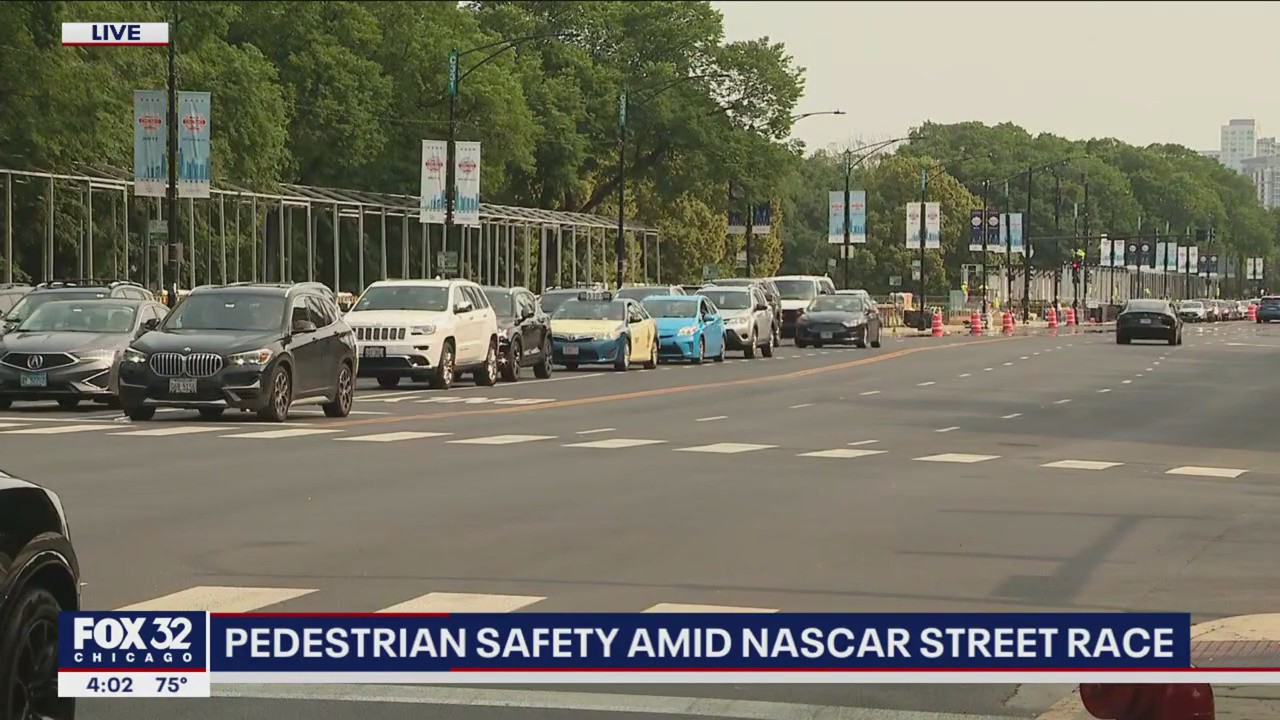 Concerns raised over pedestrian and cyclist safety ahead of Chicago NASCAR Street Race.