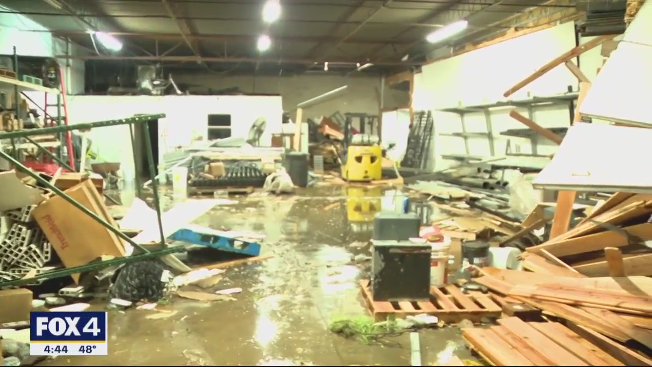 Roof, doors blown off of Hurst businesses