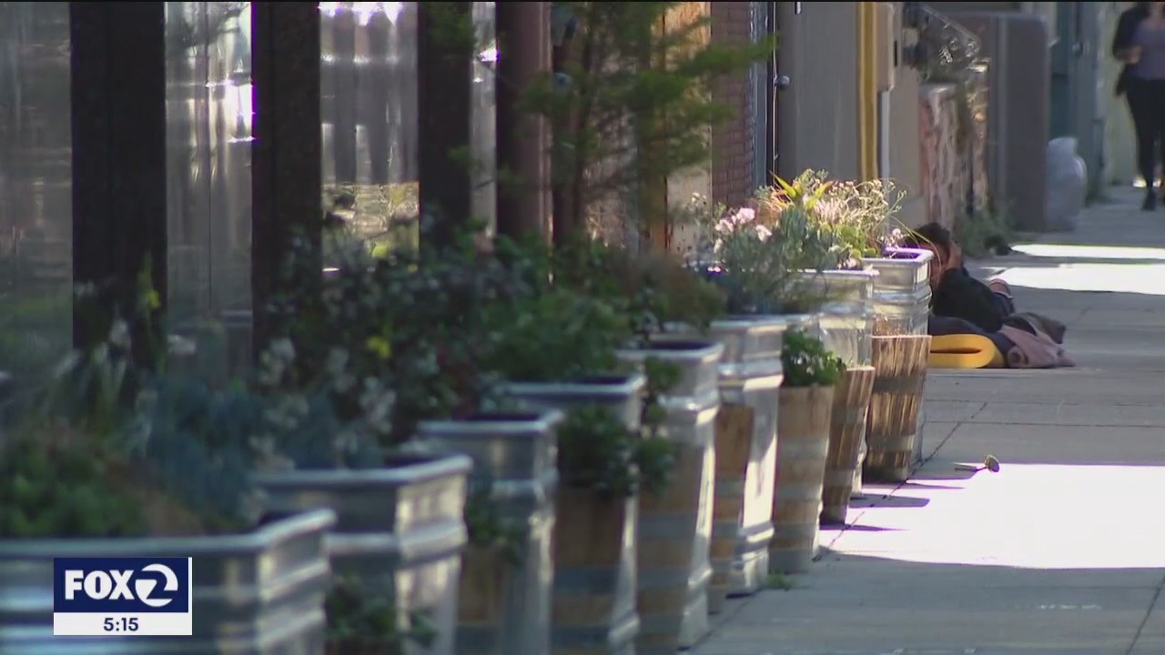 Mission residents place large planters on sidewalks to deter homeless camps