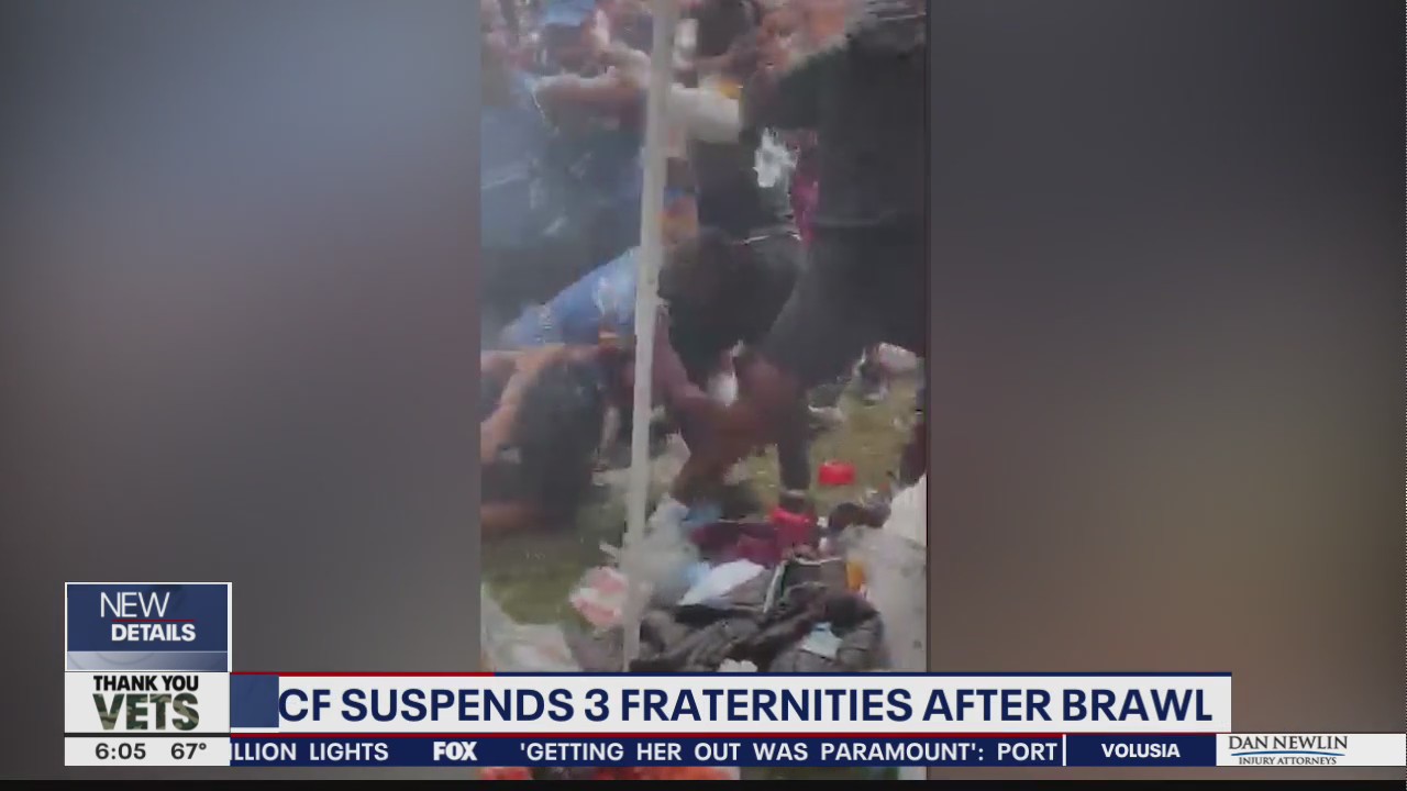 3 fraternities suspended after video shows massive brawl at UCF tailgate