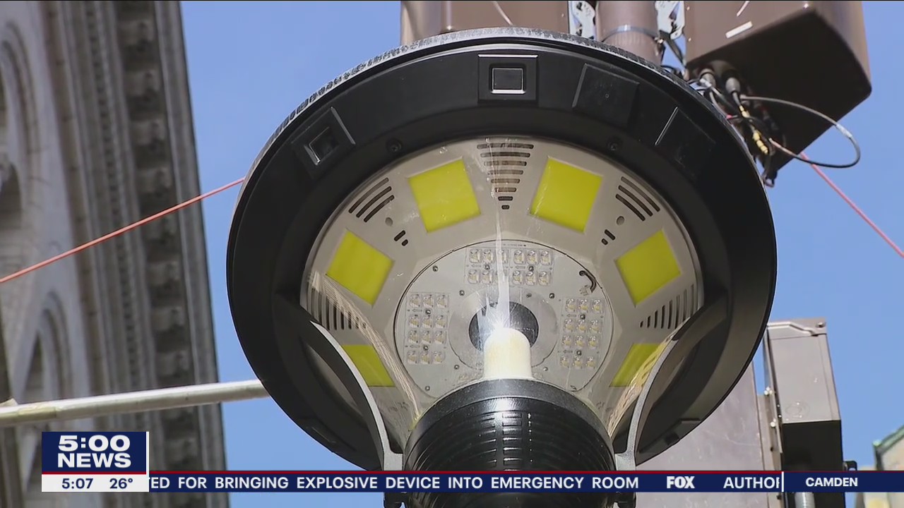 Street sensors in Center City collecting info on foot traffic, environment