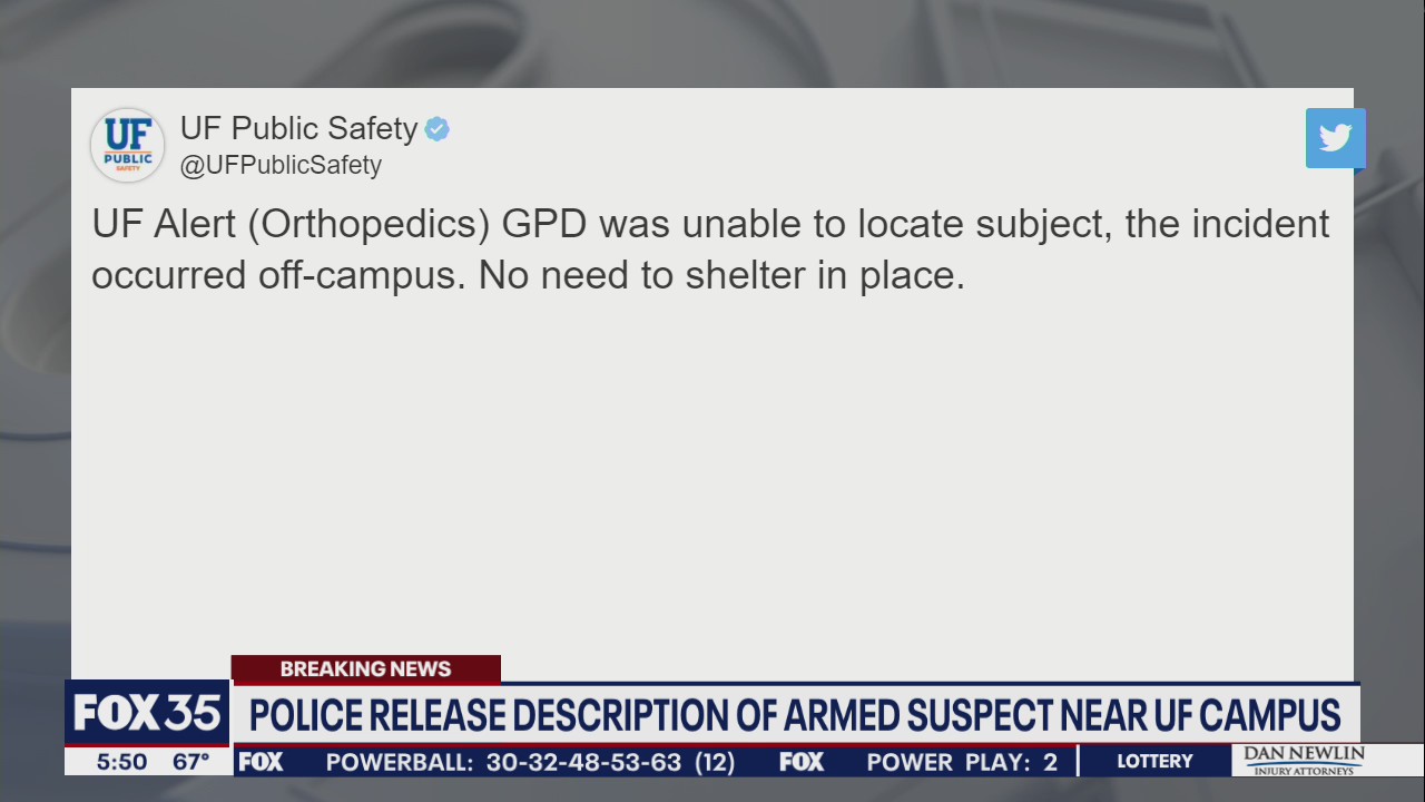 Shots heard by police near University of Florida, school says
