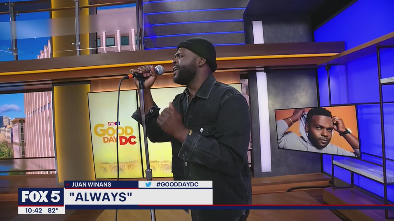 Juan Winans performs at FOX 5 studios