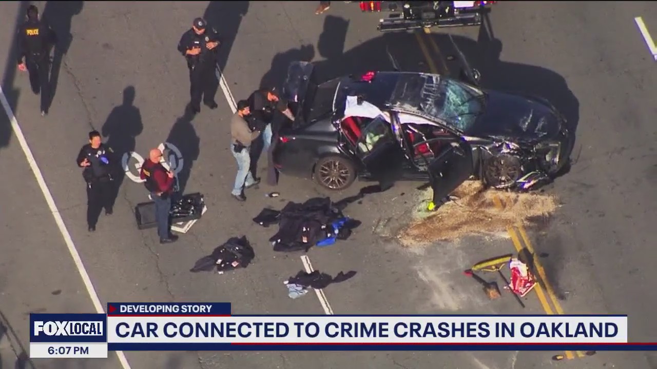 Car connected to crime in Napa crashes in Oakland, suspects detained