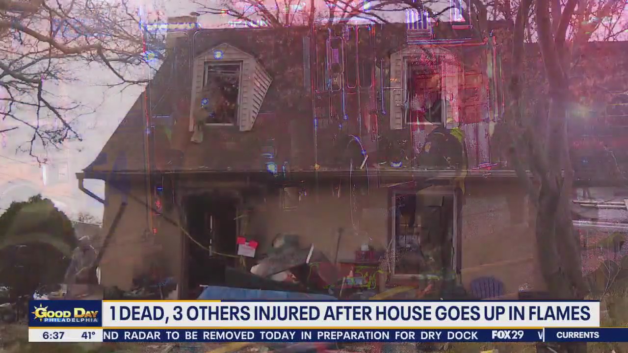 1 dead, 3 others injured after house goes up in flames in Bucks County
