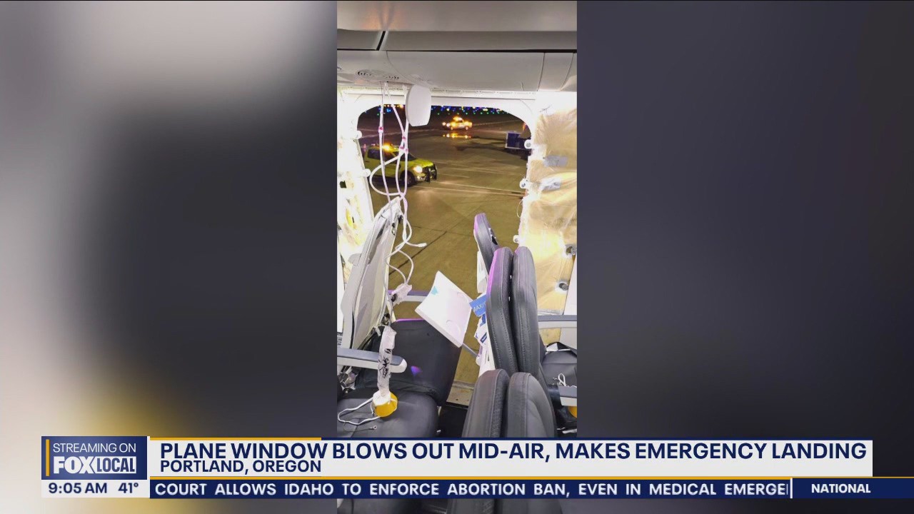 Plane window blows out mid-flight in Portland
