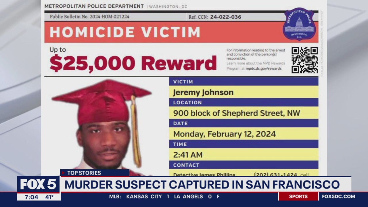 DC murder suspect captured in California