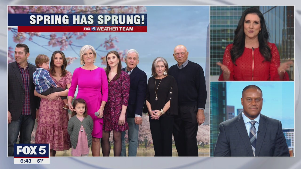 Sue Palka's family visits her at work on her last day