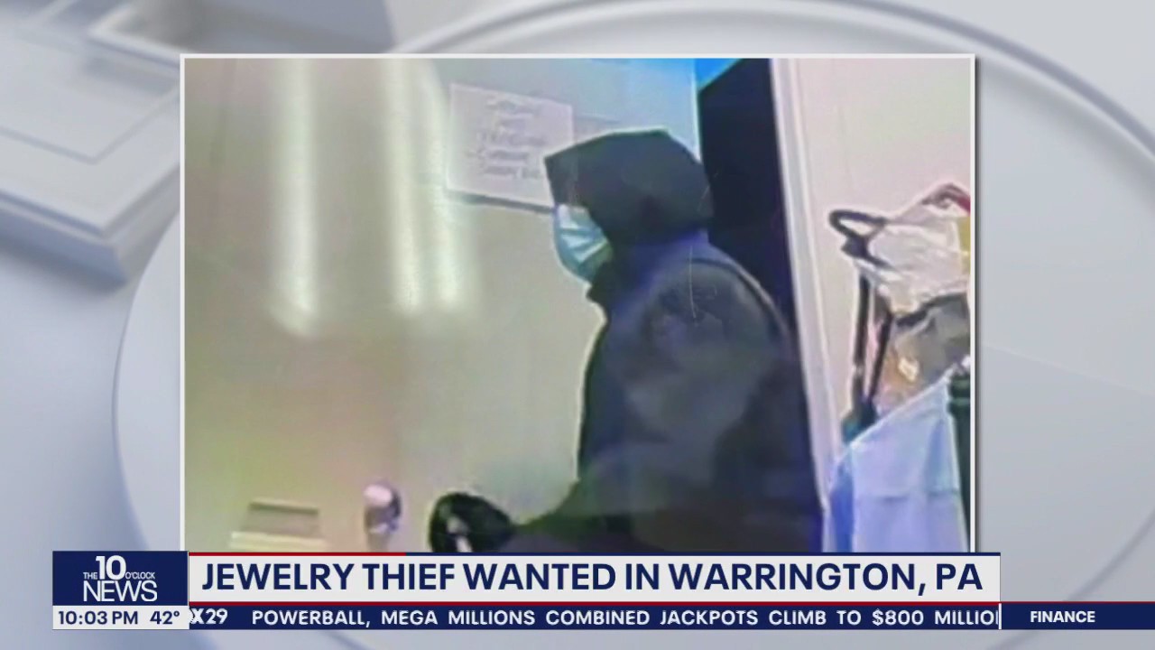 Burglar steals $10K worth of jewelry in 40 seconds from store in Warrington