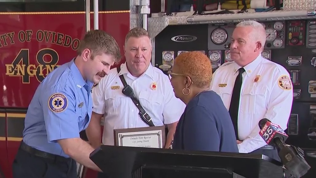 First responders honored for saving Oviedo woman's life