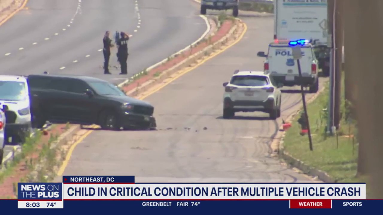Child in critical condition after multiple vehicle crash in Northeast