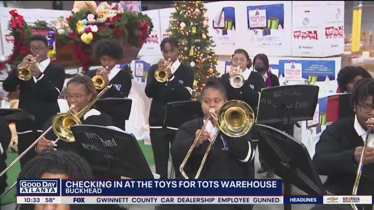 Checking in at the metro Atlanta Toys for Tots warehouse
