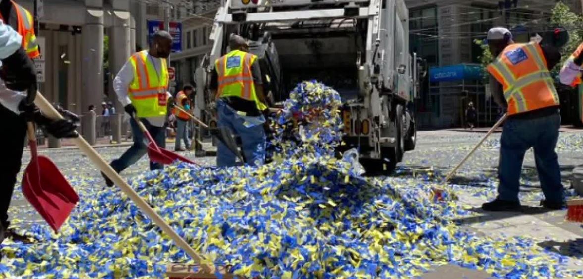76,000 lbs of trash picked up after Warriors parade