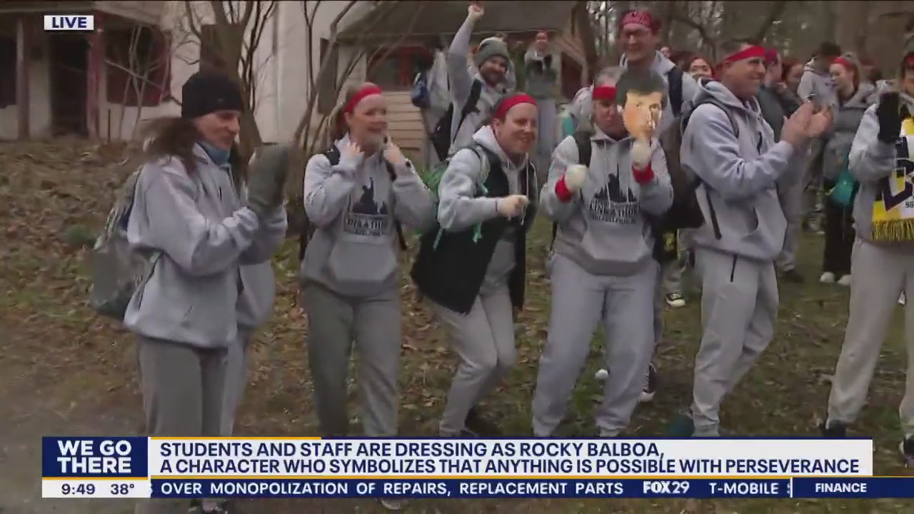 Hatboro-Horsham High School students walk through Philly dressed as Rocky for charity