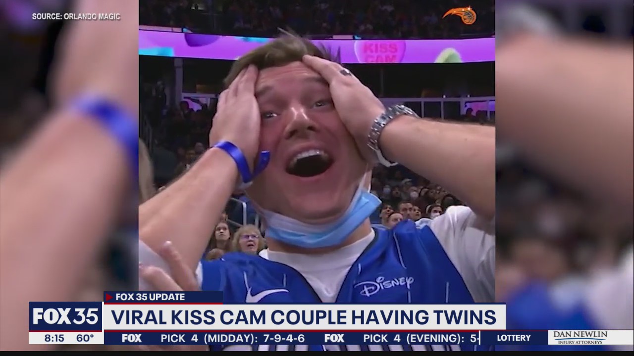 Viral kiss cam couple from Orlando Magic game having twins