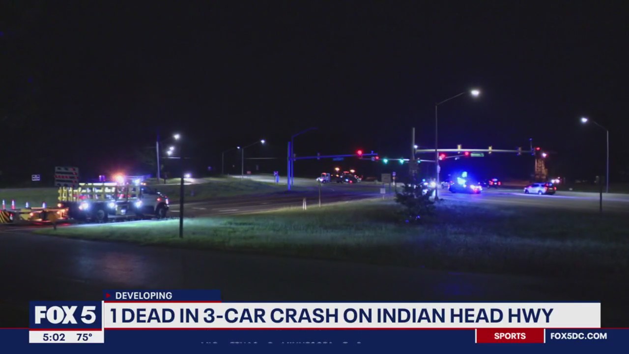 Driver dead in 3-vehicle crash on Indian Head Highway