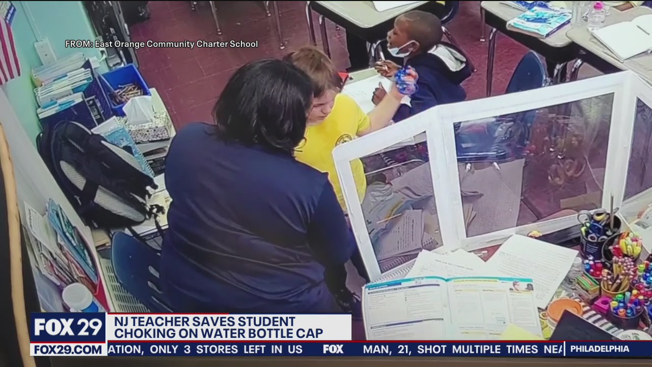 New Jersey teacher saves student choking on bottle cap