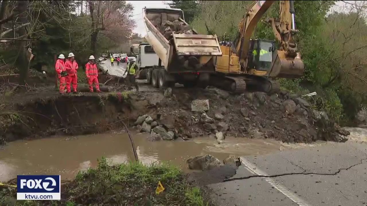 Rain, debris cause Soquel road's collapse cutting off 450 homes from city