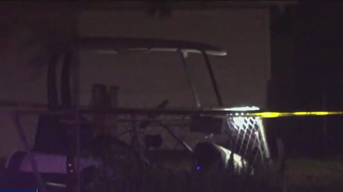 Man on golf cart shot outside home
