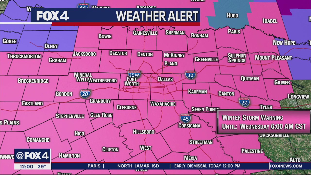 Dallas Weather: Jan. 30 noon forecast