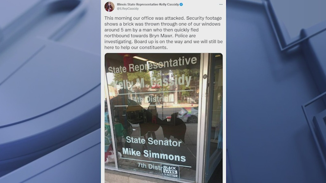 Brick thrown through State Representative's office window