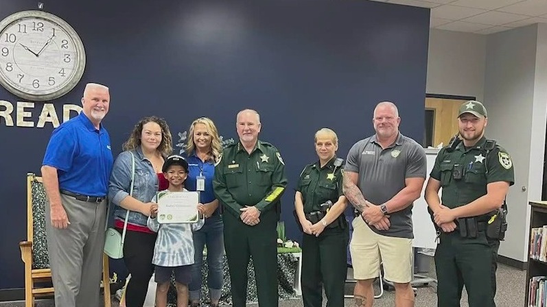 Flagler County deputies honor student who reported something suspicious at his elementary school