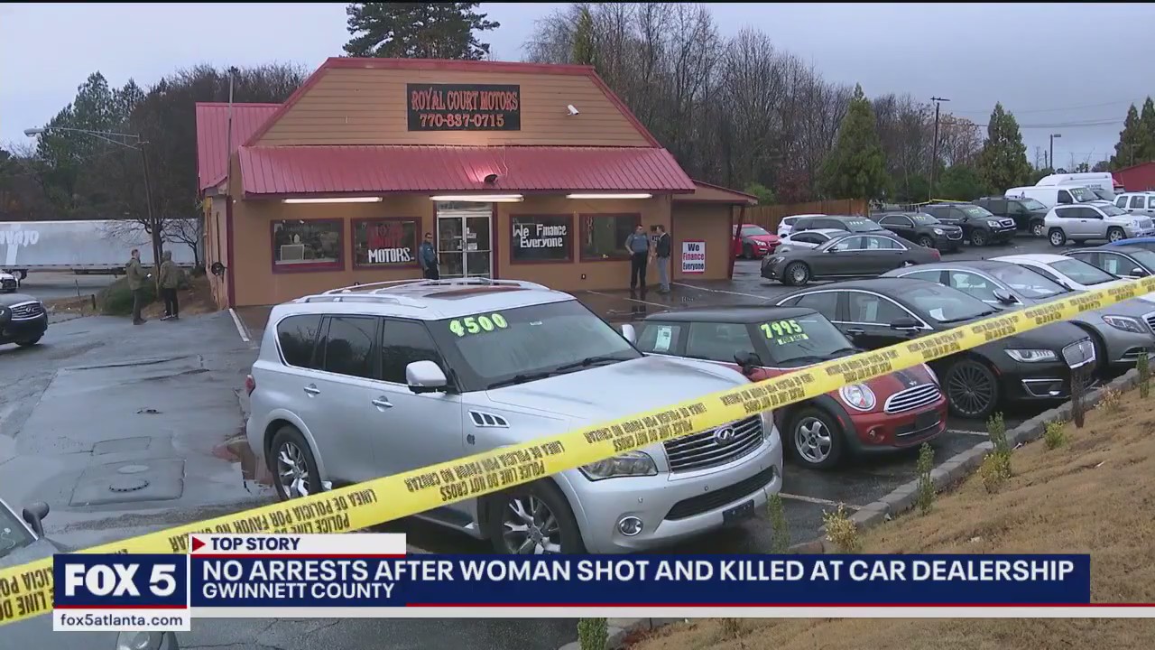 No arrests after woman shot and killed at car dealership