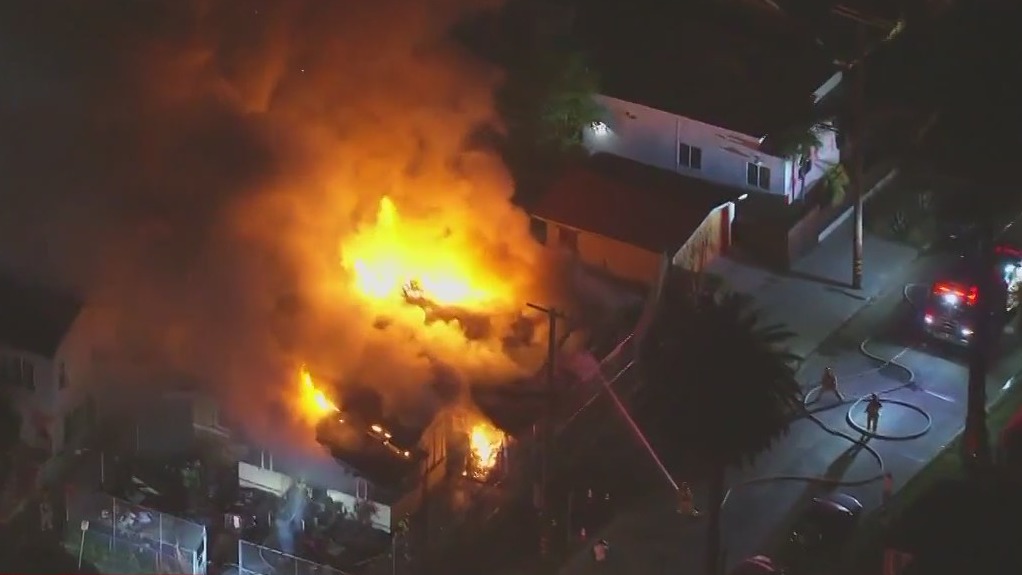 Crews battle fire in Westlake home
