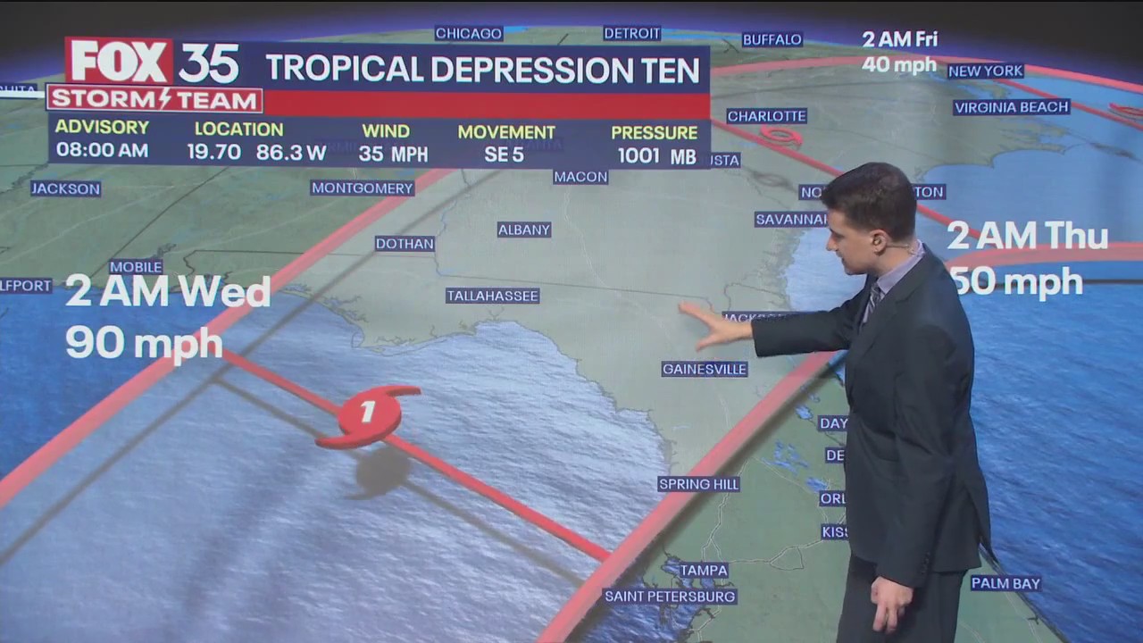 Tropical Depression 10 could become tropical storm