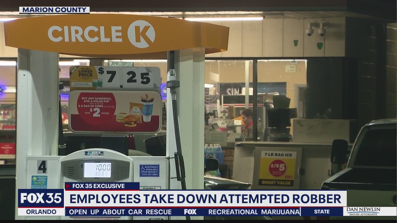 Employees take down attempted robber, deputies say